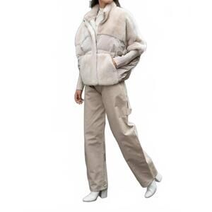 NEW DIOMI mink puffer jacket in cream